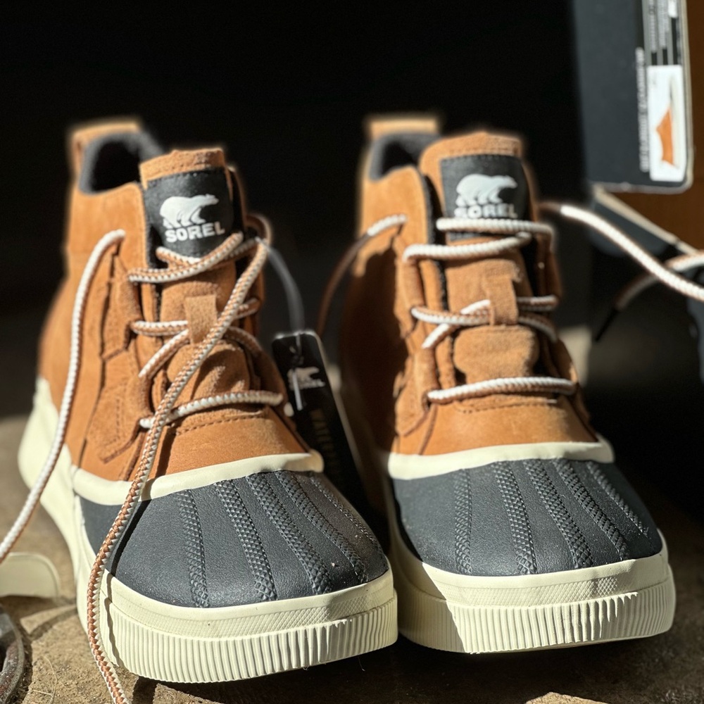 Sorel Tan and Gray High-Top Boots